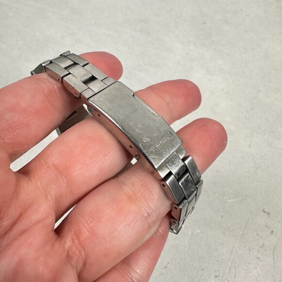 Fossil Watch Womens 25mm Pave Bezel Date Silver Tone 6" Quartz New Battery - Picture 6 of 12